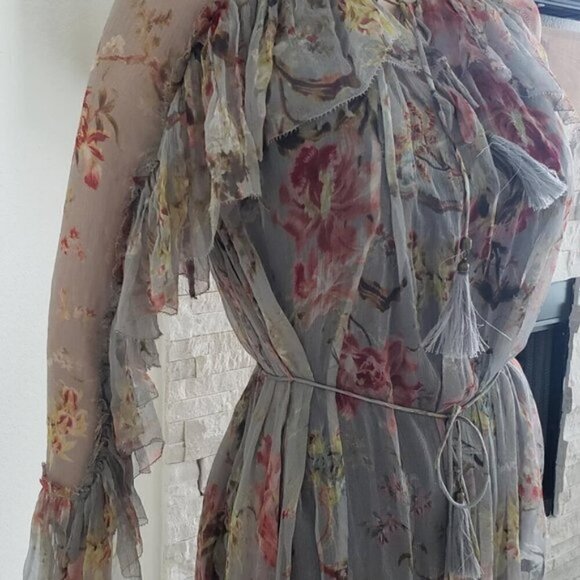 Zimmerman Floating Floral Print Chiffon-Silk Maxi Dress - Picture 14 of 16